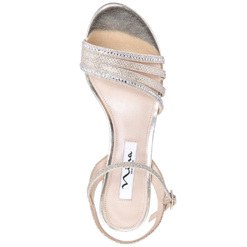 Nina Nelena Evening Sandals Light Gold New in Box Size7.5 - Picture 2 of 3